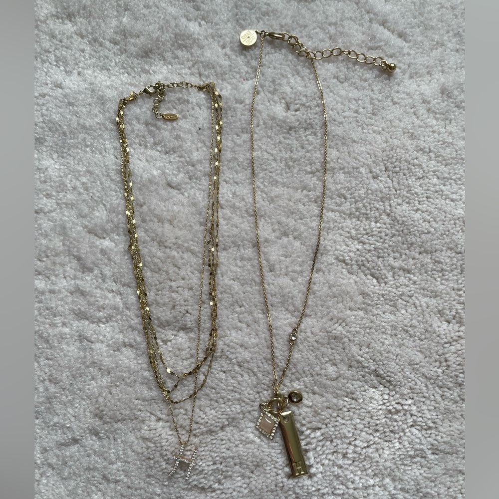 H Initial Set of 2 Gold Layered Necklace Set